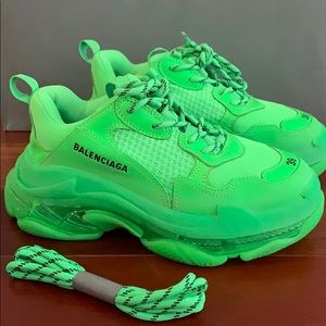 Balenciaga Triple S Neon Green Sneakers